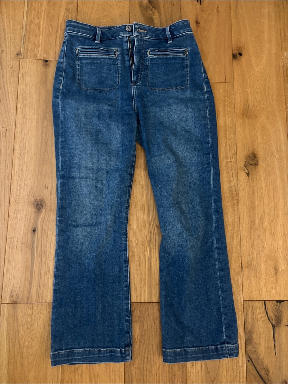 LOFT Women’s Curvy Kick Crop Medium Blue Jeans